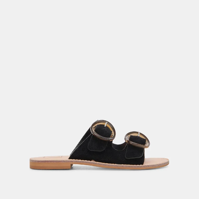 SECILY SANDALS ONYX SUEDE