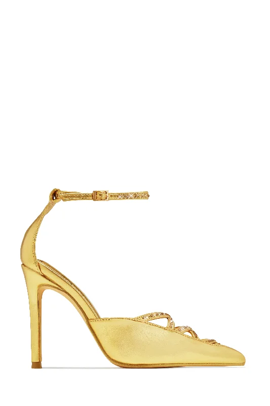 Tanalee Embellished High Heel Pumps - Gold